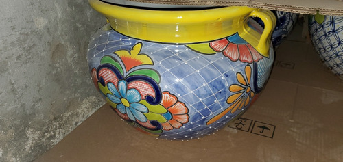 Maceta De Talavera Olla Con Asas