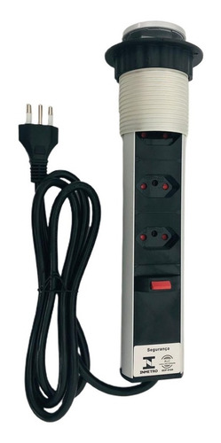 Torre 3 Tomadas Retrátil Multiplug Embutir 20a Antichoque