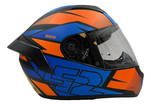 Casco Integral Ls2 Ff352 Axtro Negro Azul Naranja Mate