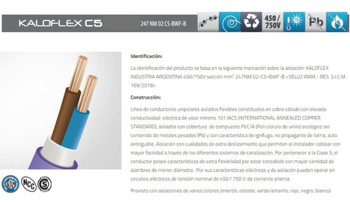 Imagen 3 de 4 de Cable Kalop Subterraneo Normalizado 2x10 X 22 Mt