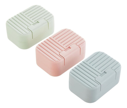 3 Jaboneras Porta Jabón Con Tapa Caja Jabón Para Baño Viaje
