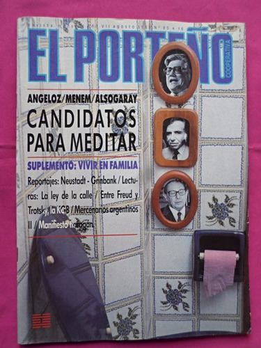 Revista El Porteño Nº 80 Año 1988 Angeloz Menem Alsogaray