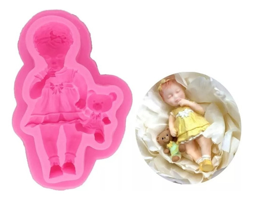 Molde Silicona Baby Bebe Shower Osito Fondant Porce Liniers