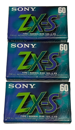 Pack 3 Cassette Sony Zx-s 60min ( Nuevo Y Sellado)