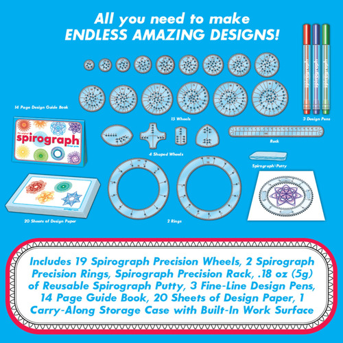 Juego De Diseño Spirograph Lujoso Colores Múltiples