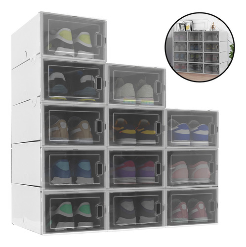 Cajas Organizadoras Cajoneras Apilables Para Zapatos 12 Pzs