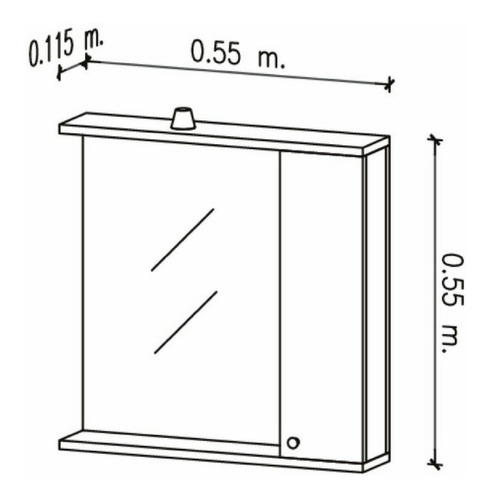 Imagen 5 de 7 de Botiquin Con Luz Amube Melamina Blanca 55 X 55 Cm 1 Cuerpo