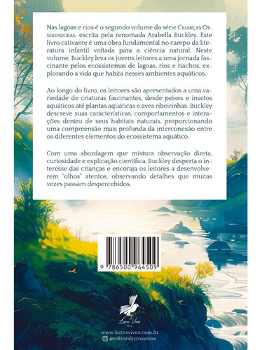 Nas Lagoas E Rios, De Arabella Buckley. Crianças Observadoras Editorial Livros Vivos, Capa Mole, Edição 1 Em Português, 2024