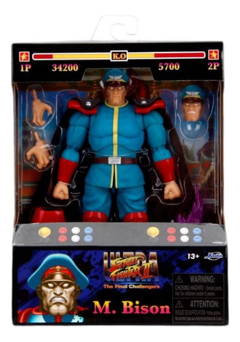 Jada Toys Street Fighter M.bison Player 2 Verde Azul Figura