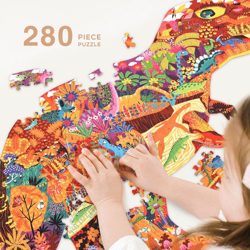 Rompecabezas Puzzle 280 Piezas Con Forma Dinosaurios Mideer