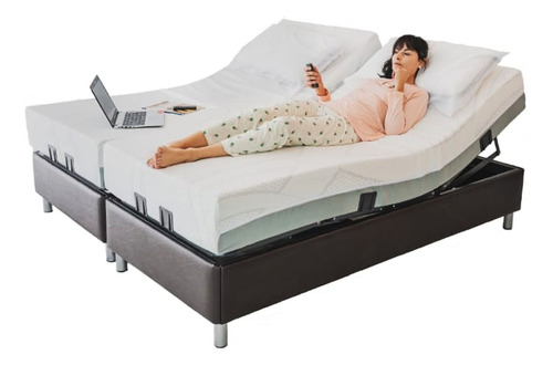 Cama Articulada Eléctrica Hogareña Matrimonial De 180 Cm