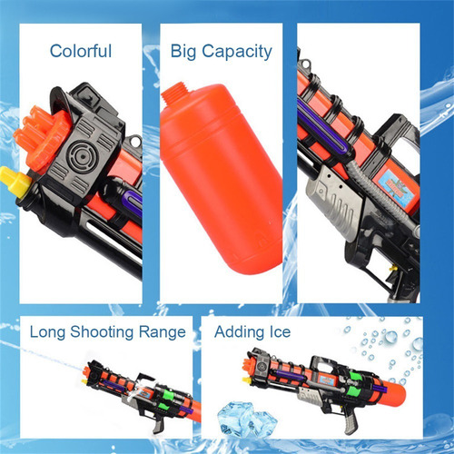Imagen 5 de 6 de Pistola De Agua Grande 60cm Big Watergun 1500 Ml Juguete