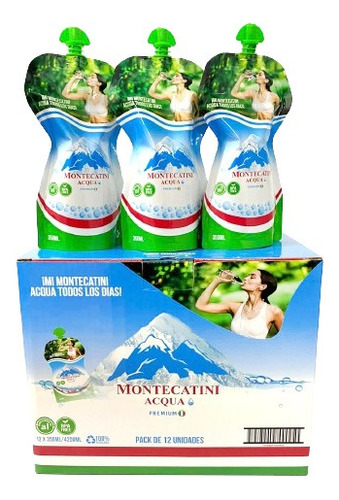 Doypack Agua Purificada Premium Caja 12 Uni X 350montecatini