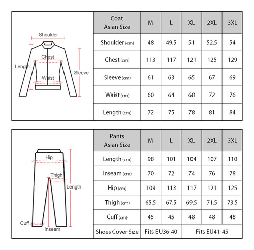 Conjunto De Abrigos Y Pantalones Impermeables Para Ropa De L
