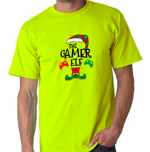 Franela Para Hombre Diseño Navidad Elfo El Gamer 