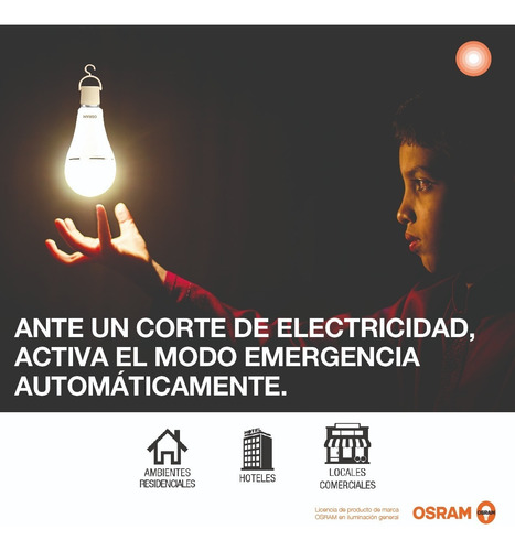 Imagen 3 de 8 de Lámpara Led Osram De Emergencia Autonóma 10w Luz Calida E27