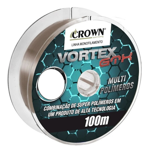Linha Mono. Crown Vortex Gtx 0.37mm 30lb/13,6kg - 100 Metros