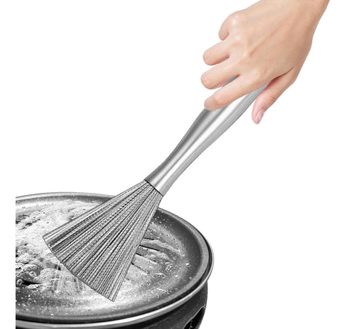 Wok Cleaning Brush | Long Handle Stainless Steel Pot Brush