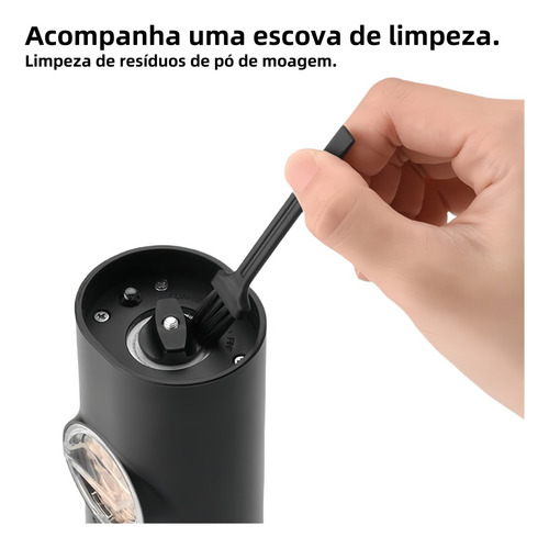 Moedor Elétrico Sal Grosso Pimenta Temperou Usb Recarregável