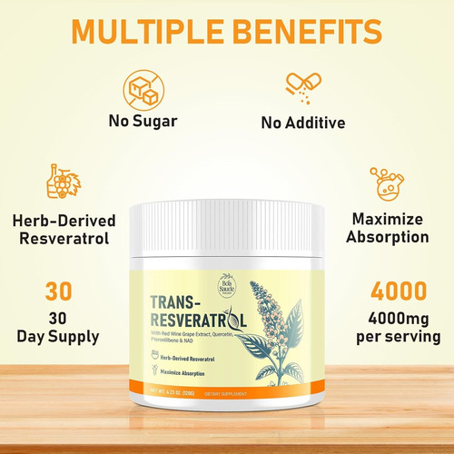 Trans Resveratrol Complex Con Nad Y Quercetin 4000 Mg