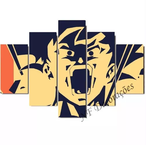 Quadro Dragon Ball Goku Deus Super Saiyajin 43x63cm - MDF