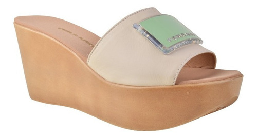 Imagen 2 de 7 de Zuecos Mules Chanclas De Mujer De Cuero Nin - Ferraro