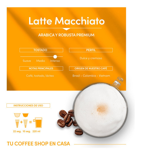 Caja 16 Capsulas Café Nescafé Dolce Gusto Latte Macchiato