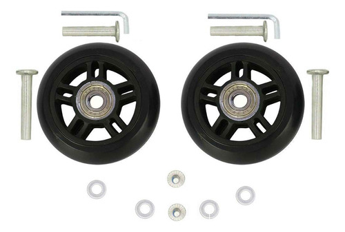 Oro 1 Par De Ruedas De Equipaje De Repuesto De 72 X 24 Mm Co
