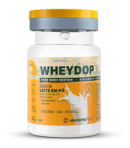 Wheydop X Whey Protein Elemento Puro Leite Em Pó 900g