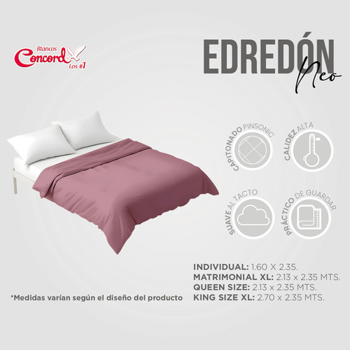 Colchas Concord Edredón Ligero Berry Doble Vista King Size