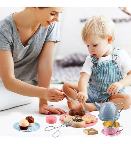 Set De Fiesta De Té Para Niñas, Platos De Té Y Postres, Colo