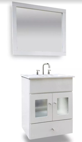 Vanitori Maral 503 Blanco Con Marco De Espejo Blanco Blanco Tres Agujeros