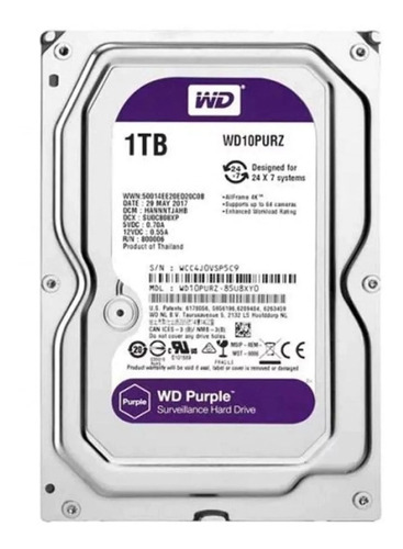 Imagen 2 de 3 de Disco Duro 1tb Sata Western Digital Interno Videovigilancia