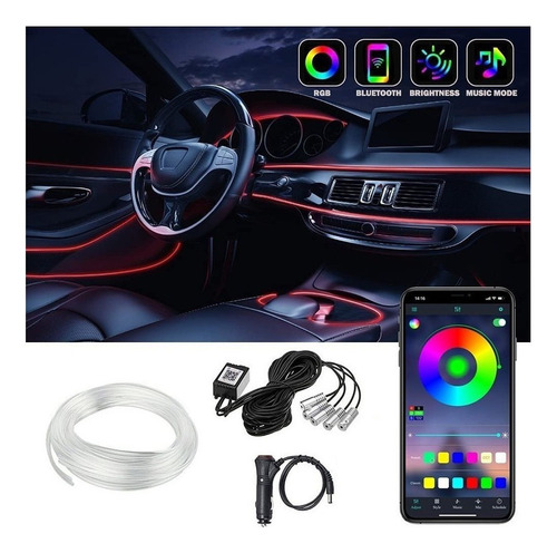 Z Luzs Interior Del Coche Tira De Led 5in1 6m Rgb App