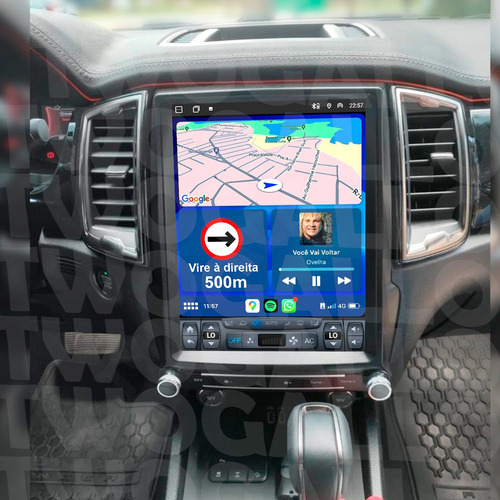 Central Multimidia Tesla Nova Ford Ranger 12poleg Completa