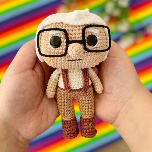 Carl Fredricksen Amigurumi Boneco Personagem Do Filme Up