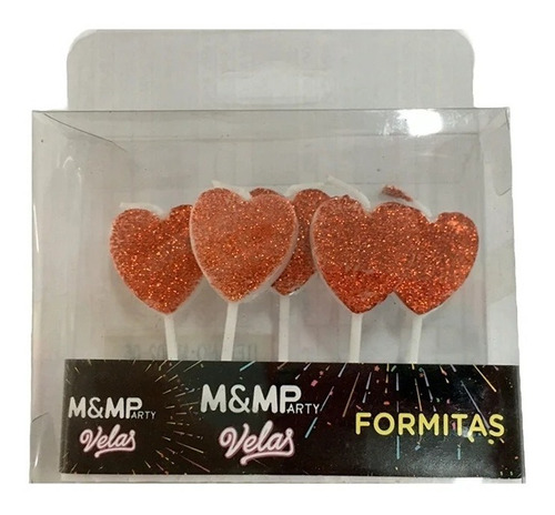 Set Velas Con Forma De Corazon Pack X 5 Un