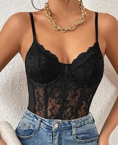 Body mujer encaje negro hotsell