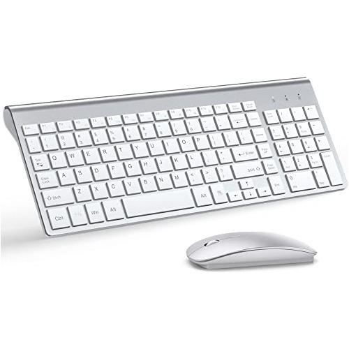 Wireless Keyboard And Mouse Ultra Slim Combo,  2.4g Sil...