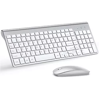 Wireless Keyboard And Mouse Ultra Slim Combo, 2.4g Sil...