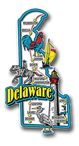 Imán De Delaware Jumbo State De Classic Magnets, Coleccionab