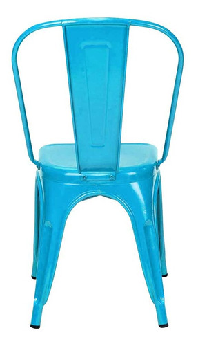 Imagen 3 de 3 de Silla Tolix Metálica Azul Hogar Restaurante