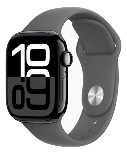Apple Watch Series 10 42mm Jet Black Gps M/l Caja Negro Malla Negro Bisel Negro Diseño De La Malla Deportiva