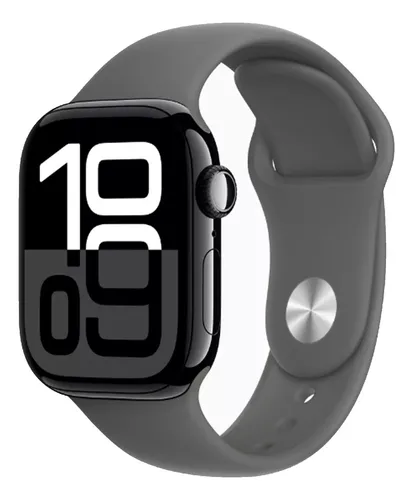 Apple Watch Series 10 42mm Jet Black Gps M/l Caja Negro Malla Negro Bisel Negro Diseño De La Malla Deportiva