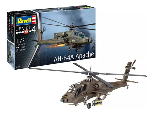Revell 03824 Helicóptero Ah-64a Apache 1/72