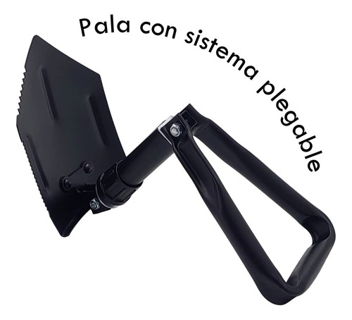 Pala Plegable Doble Borde Dentado Waterdog Spf5815bk Funda Color Negro