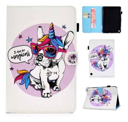 Perro Unicornio Para Amazon Kindle Fire Hd 8 (2020), Piel Pi