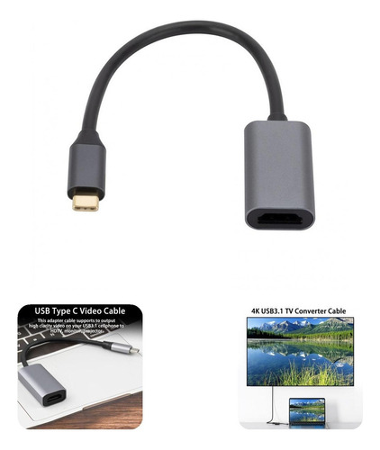 . Cable Adaptador Compatible Con Usb3.1 Tipo C A Hdmi .