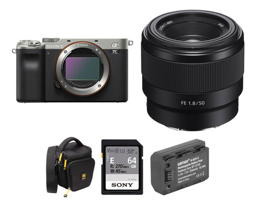 Cámara Sony A7c Mirrorless Con Lente 50mm F/1.8 Y Kit Acces