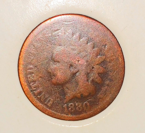 Moneda Indian Head Penny 1880